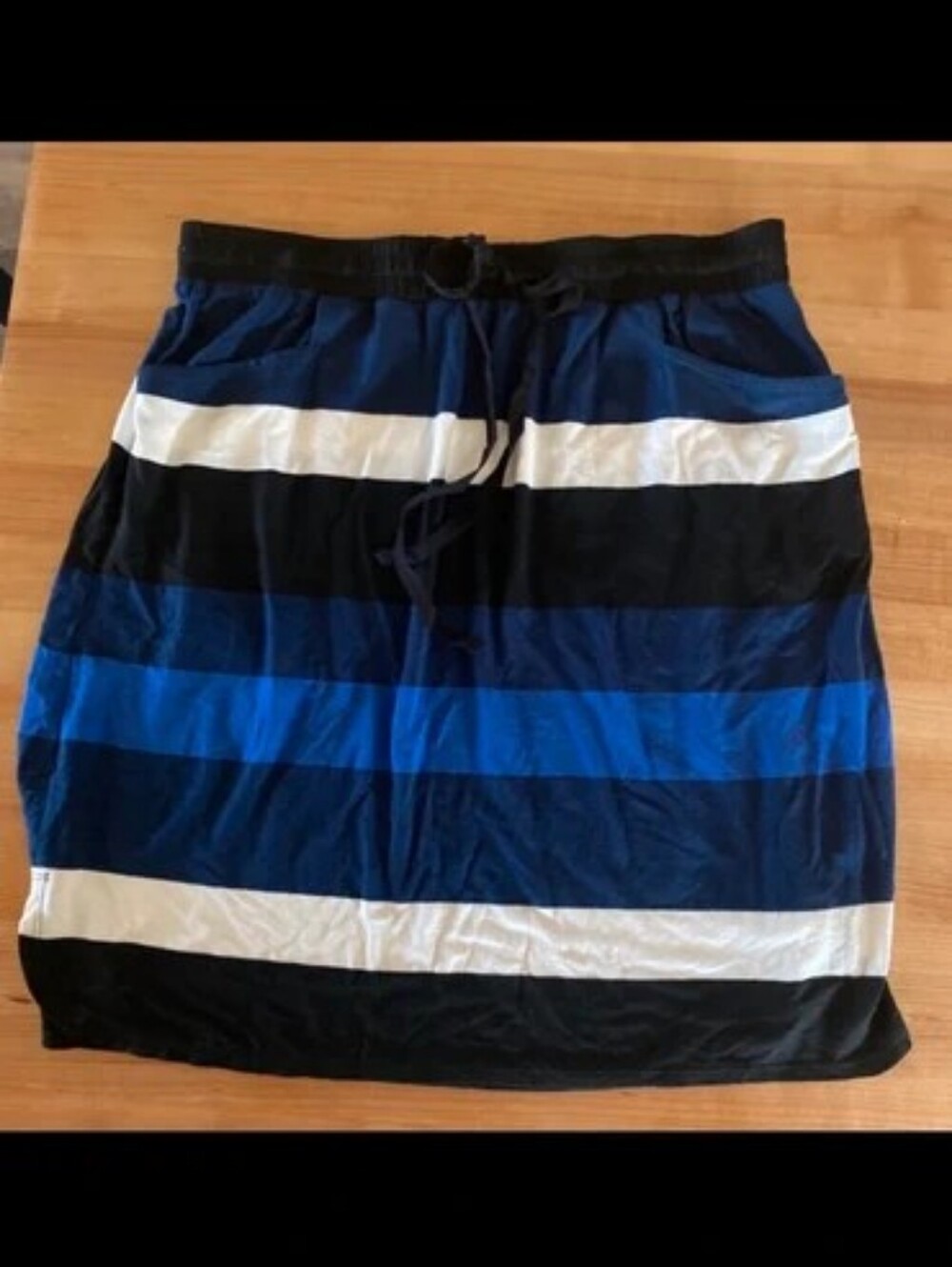 M Size Max Studio Striped Mini Skirt - Navy, Black & White